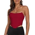 Modegal Women's Strapless Boned Mesh Bustier Corset Bodyshaper Crop Top