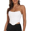 Modegal Women's Strapless Boned Mesh Bustier Corset Bodyshaper Crop Top