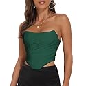 Modegal Women's Strapless Boned Mesh Bustier Corset Bodyshaper Crop Top