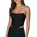 Modegal Women's Strapless Boned Mesh Bustier Corset Bodyshaper Crop Top