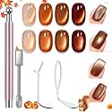 Modelones Cat Eye Magnet for Fall Brown Cat Eye Gel Polish 5PCS