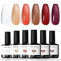 modelones Fall Jelly Tortoise Gel Nail Polish Set, 6 Colors