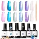 modelones Pearl Gel Nail Polish Set, 6 Colors Iridescent Shimmer