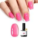 modelones Jelly Pink Rose Gel Nail Polish Soak Off UV/LED Gel Polish 15ML