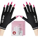 Modelones UV Gloves for Gel Nail Lamp, Black UV Gloves for Gel Manicures