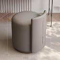 Modern 360° Swivel Vanity Stool for Makeup Room Low Back Design Perfect for Living Bedroom Entryway Stylish Pu+Cloth Material,One Size(A-Dark Grey)