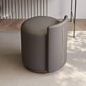Modern 360° Swivel Vanity Stool for Makeup Room Low Back Design Perfect for Living Bedroom Entryway Stylish Pu+Cloth Material,One Size(B-Light Grey)