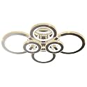 Modern 98W Ceiling Light 6-Rings LED Ceiling Light Fixture with Remote Control Chrome Acrylic Dimmable Flush Mount Stainless Steel Chandelier for Livingroom Dining Room Kitchen Bedroom.