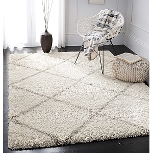 Modern Anti Skid Square Shag Plush Fur
