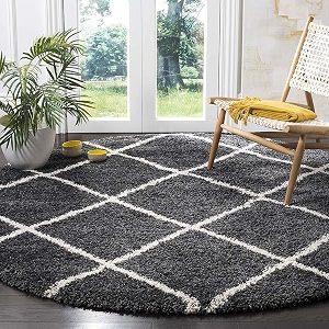 Modern Anti Slip Round Shaggy Fluffy Fur