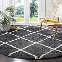 Modern Anti Slip Round Shaggy Fluffy Fur