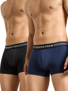 modern crew pack of 2 coolsense flexi stretch combed cotton solid men trunk