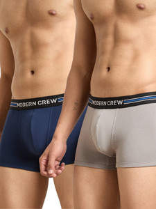 modern crew pack of 2 coolsense flexi stretch combed cotton solid men trunk