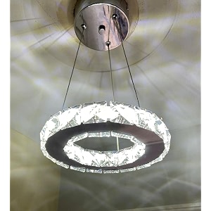 Modern Crystal Hanging Ring Foyer Circular Chandelier