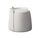 Modern Dresser Makeup Ottoman Stool, Leather Dresser Chair, Round Footstool, Extra Seating for Living Room/Bedroom/Entryway