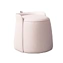 Modern Dresser Makeup Ottoman Stool, Leather Dresser Chair, Round Footstool, Extra Seating for Living Room/Bedroom/Entryway