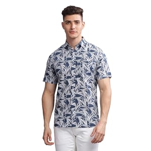 MODERN ELEGANCE Men Slim Fit Navy Small