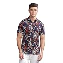 MODERN ELEGANCE Men Slim Fit Navy Small