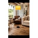 Modern Floor Lamp with Fabric Shade Metal