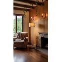 Modern Floor Lamp with Fabric Shade Metal