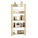 Modern Gold Metal Cube 32x10x57in Tall Standing with Shelves for Study in Classroom or Home School Decor