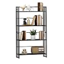 Modern Gold Metal Cube 32x10x57in Tall Standing with Shelves for Study in Classroom or Home School Decor