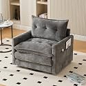 Modern Gray Cloud Swivel Accent Chair, Chenille Upholstered Arm Chair, Comfy Reading Chairs, Single Sofa for Living Room Office Bedroom Apartment (Gray)