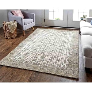 Modern High Low Pile Pattern Wool Carpet