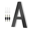 Modern House Letters for Outside - DEWEL Floating Large 8 Inch Black Address Letters for House, Door, Farmhouse, Street - Both Floating &amp; Flush Styles - Outdoor Letter A