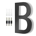 Modern House Letters for Outside - DEWEL Floating Large 8 Inch Black Address Letters for House, Door, Farmhouse, Street - Both Floating & Flush Styles - Outdoor Letter B
