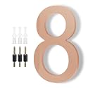Modern House Numbers for Outside - DEWEL Floating Large 8 Inch Brass Address Numbers for House, Door, Farmhouse, Street - Both Floating &amp; Flush Styles - House Number 8