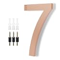 Modern House Numbers for Outside - DEWEL Floating Large 8 Inch Brass Address Numbers for House, Door, Farmhouse, Street - Both Floating &amp; Flush Styles - House Number 7