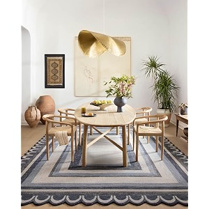 Modern Irregular Shape Pattern Wool Carpet with