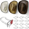 Modern JP Adhesive Cowboy Hat Hooks for Wall (12-Pack) – 3-Inch Wall Mount for Secure Hold, Wide Brim Hat Organizer, Western Room Decor – Clear