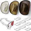 Modern JP Adhesive Cowboy Hat Hooks for Wall (8-Pack) – 3-Inch Wall Mount for Secure Hold, Wide Brim Hat Organizer, Western Room Decor – Clear