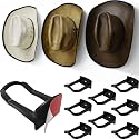 Modern JP Adhesive Cowboy Hat Hooks for Wall (8-Pack) – 3-Inch Wall Mount for Secure Hold, Wide Brim Hat Organizer, Western Room Decor – Black