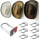 Modern JP Adhesive Cowboy Hat Hooks for Wall (6-Pack) – 3-Inch Wall Mount for Secure Hold, Wide Brim Hat Organizer, Western Room Decor – White
