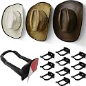 Modern JP Adhesive Cowboy Hat Hooks for Wall (10-Pack) – 3-Inch Wall Mount for Secure Hold, Wide Brim Hat Organizer, Western Room Decor – Black