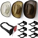 Modern JP Adhesive Cowboy Hat Hooks for Wall (6-Pack) – 3-Inch Wall Mount for Secure Hold, Wide Brim Hat Organizer, Western Room Decor – Black