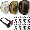Modern JP Adhesive Cowboy Hat Hooks for Wall (24-Pack) – 3-Inch Wall Mount for Secure Hold, Wide Brim Hat Organizer, Western Room Decor – Black