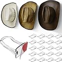 Modern JP Adhesive Cowboy Hat Hooks for Wall (20-Pack) – 3-Inch Wall Mount for Secure Hold, Wide Brim Hat Organizer, Western Room Decor – Clear