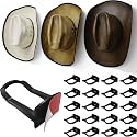 Modern JP Adhesive Cowboy Hat Hooks for Wall (20-Pack) – 3-Inch Wall Mount for Secure Hold, Wide Brim Hat Organizer, Western Room Decor – Black