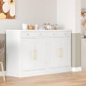 Modern Kitchen Pantry Storage Cabinet, Buffet Food Storage, Buffet Cabinet with 2 Adjustable Shelves and 2 Door Shelves, Set of 2