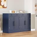 Modern Kitchen Pantry Storage Cabinet, Buffet Food Storage, Buffet Cabinet with 2 Adjustable Shelves and 2 Door Shelves, Set of 2