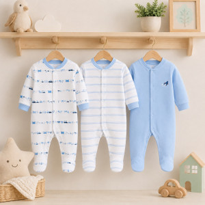 modern mama romper for baby boys  baby girls casual printed striped cotton blend