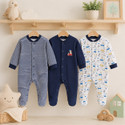 Modern Mama Romper For Baby Boys & Baby Girls Casual Printed, Striped Cotton Blend