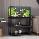 Modern Minimalist Fish Tank Stand, Metal Aquarium Stand, Sleek Design with Dual-tier Storage, Easy to Install, Perfect for Home and Office Use(Style F,31.5x11.8x27.6in)