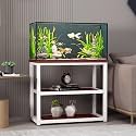 Modern Minimalist Fish Tank Stand, Metal Aquarium Stand, Sleek Design with Dual-tier Storage, Easy to Install, Perfect for Home and Office Use(Style D,27.6x13.8x27.6in)