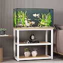 Modern Minimalist Fish Tank Stand, Metal Aquarium Stand, Sleek Design with Dual-tier Storage, Easy to Install, Perfect for Home and Office Use(Style C,19.7x11.8x27.6in)