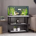 Modern Minimalist Fish Tank Stand, Metal Aquarium Stand, Sleek Design with Dual-tier Storage, Easy to Install, Perfect for Home and Office Use(Style E,17.7x9.8x27.6in)